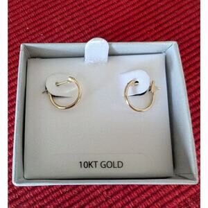 10 K Gold Snap Hoop Earrings
